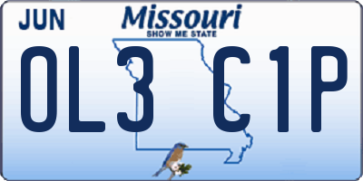 MO license plate OL3C1P