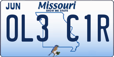 MO license plate OL3C1R