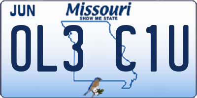 MO license plate OL3C1U