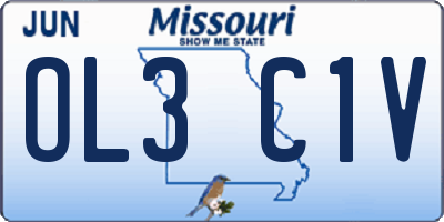 MO license plate OL3C1V