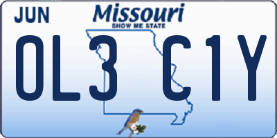 MO license plate OL3C1Y