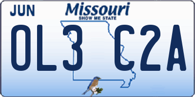 MO license plate OL3C2A