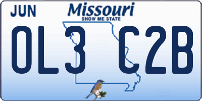 MO license plate OL3C2B