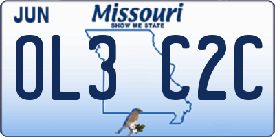 MO license plate OL3C2C