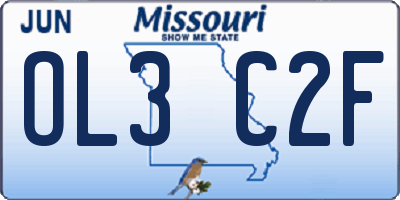 MO license plate OL3C2F