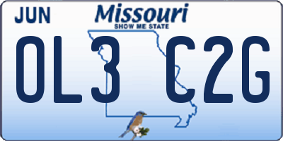 MO license plate OL3C2G