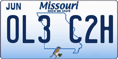MO license plate OL3C2H