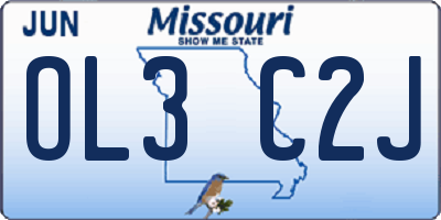 MO license plate OL3C2J