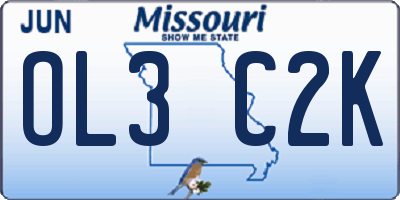 MO license plate OL3C2K