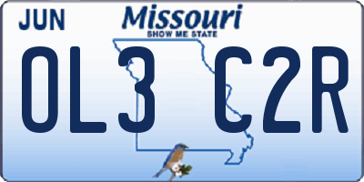 MO license plate OL3C2R