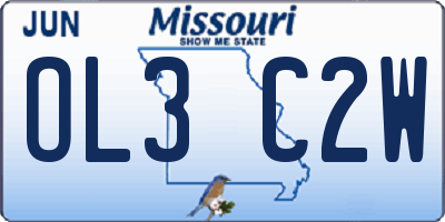 MO license plate OL3C2W