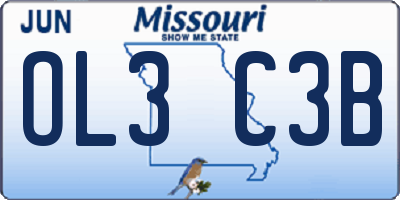 MO license plate OL3C3B
