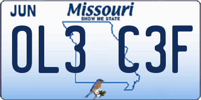 MO license plate OL3C3F