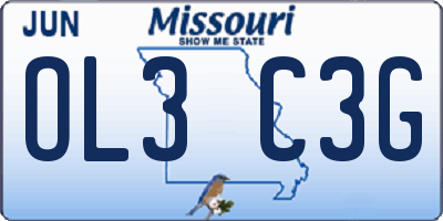 MO license plate OL3C3G
