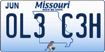 MO license plate OL3C3H
