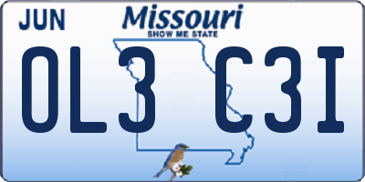 MO license plate OL3C3I