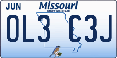 MO license plate OL3C3J