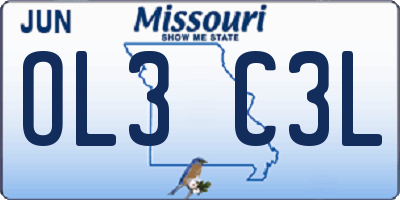 MO license plate OL3C3L