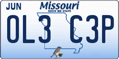 MO license plate OL3C3P