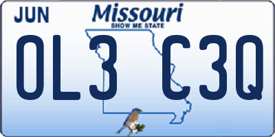 MO license plate OL3C3Q