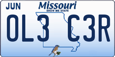 MO license plate OL3C3R