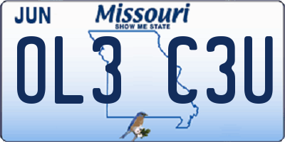 MO license plate OL3C3U