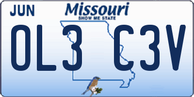 MO license plate OL3C3V
