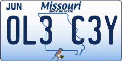 MO license plate OL3C3Y