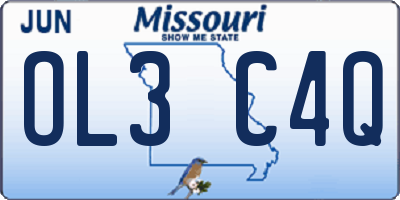 MO license plate OL3C4Q