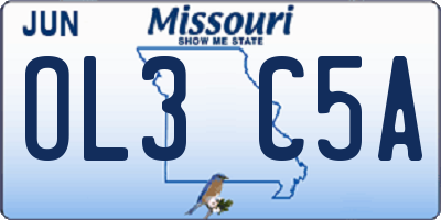 MO license plate OL3C5A