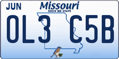 MO license plate OL3C5B
