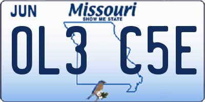 MO license plate OL3C5E