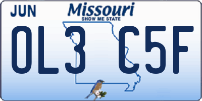 MO license plate OL3C5F