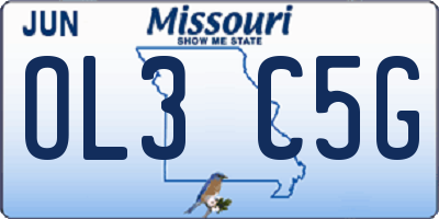 MO license plate OL3C5G