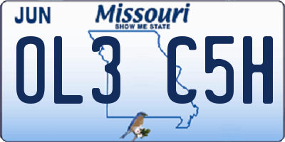 MO license plate OL3C5H
