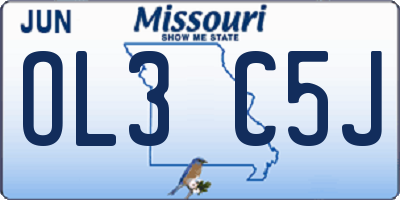 MO license plate OL3C5J