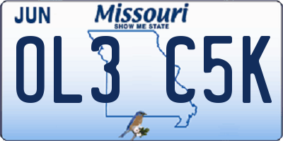 MO license plate OL3C5K