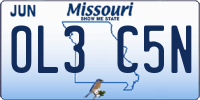 MO license plate OL3C5N