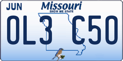 MO license plate OL3C5O