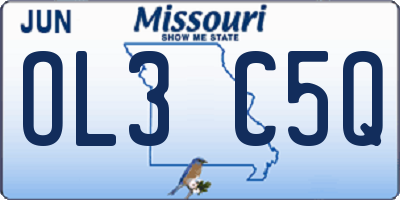 MO license plate OL3C5Q