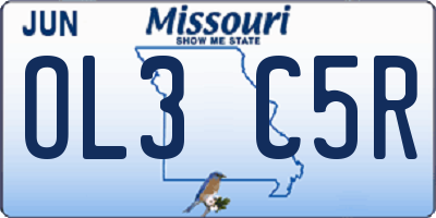 MO license plate OL3C5R
