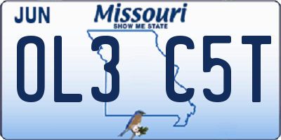 MO license plate OL3C5T