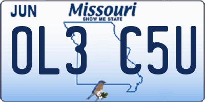 MO license plate OL3C5U