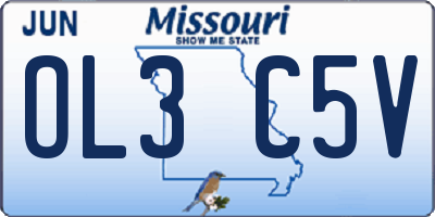 MO license plate OL3C5V
