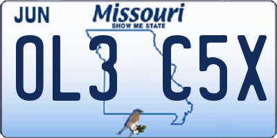 MO license plate OL3C5X