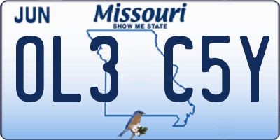 MO license plate OL3C5Y