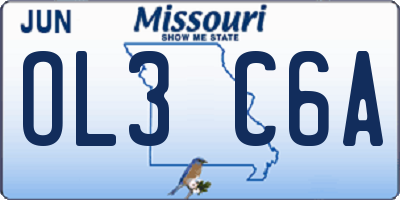 MO license plate OL3C6A