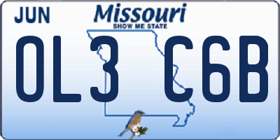 MO license plate OL3C6B