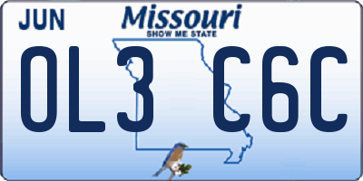 MO license plate OL3C6C