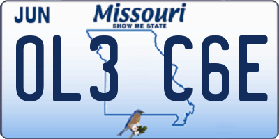 MO license plate OL3C6E